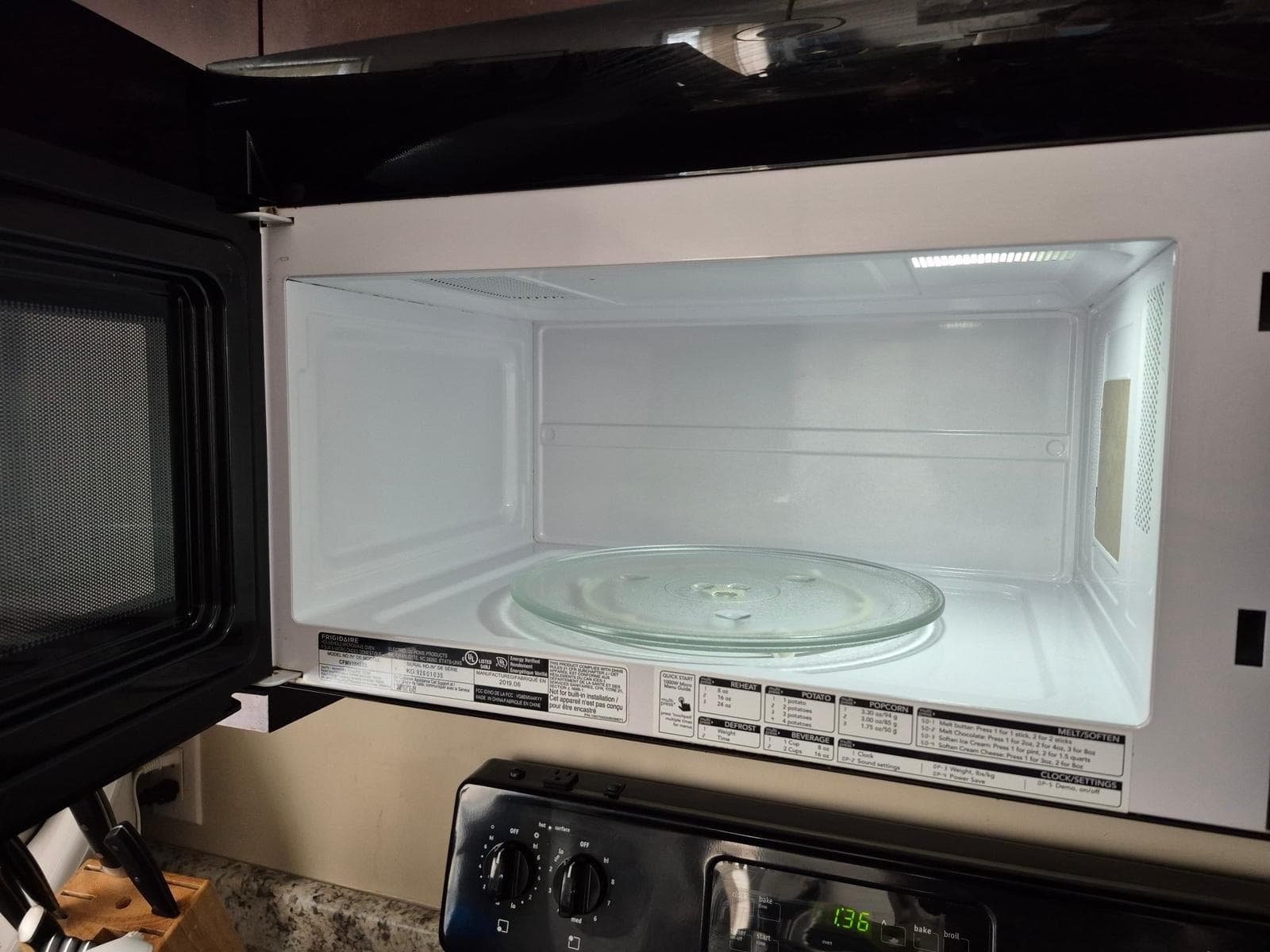 Spotless, sanitized microwave after professional cleaning